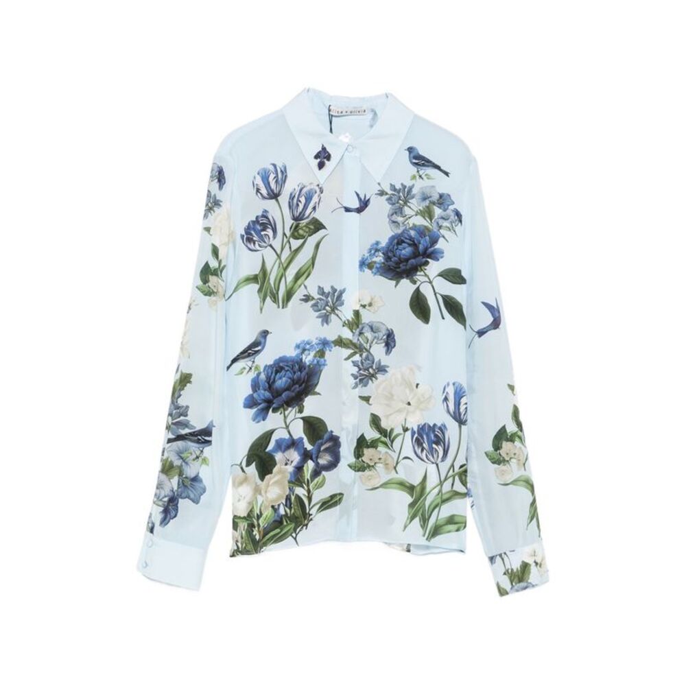 Alice+Olivia Women Printed Silk Shirt